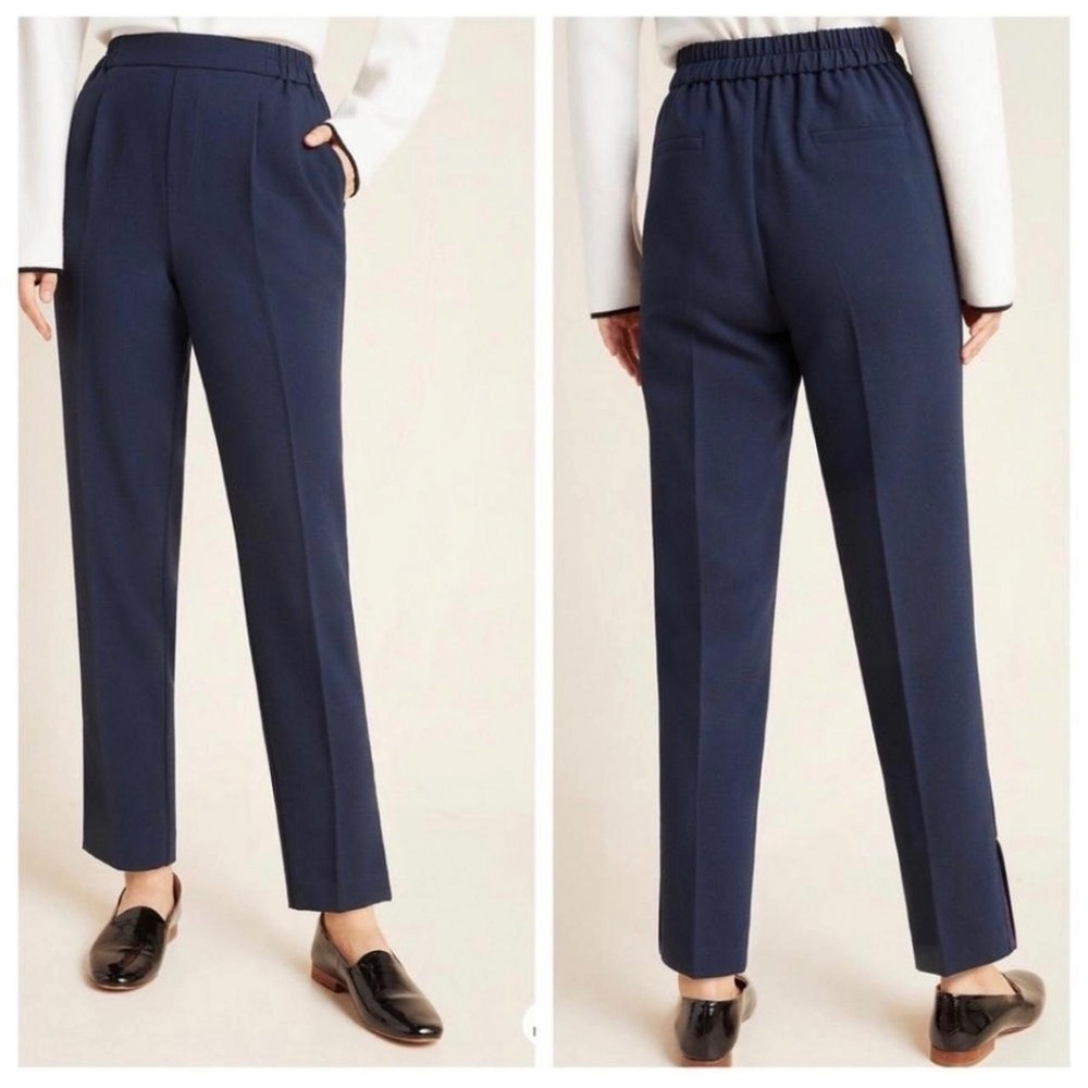 By Anthropologie Medium Navy Copley Tapered Pants Smart Casual